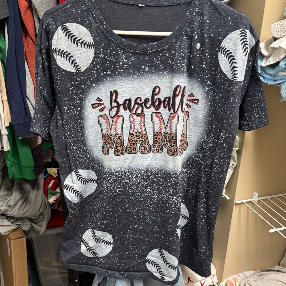 Baseball Mami Graphic Tee - Black